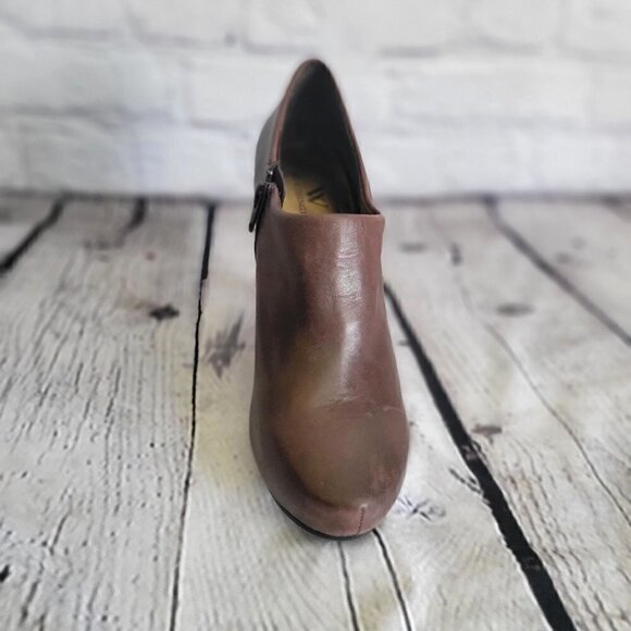 Worthington Brown Leather Platform Stiletto Ankle Boot  023-5087   sz 7 M - Picture 2 of 7
